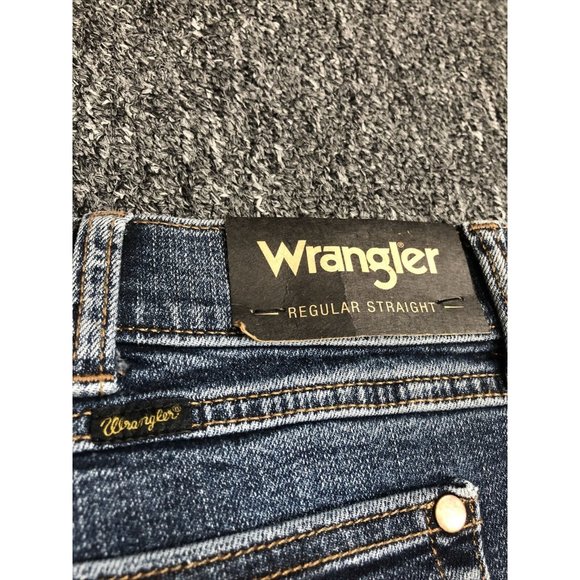New NWT WRANGLER Mens Navy Straight Leg, Straight Fit Jeans 40x32 hTF Size - Picture 4 of 8